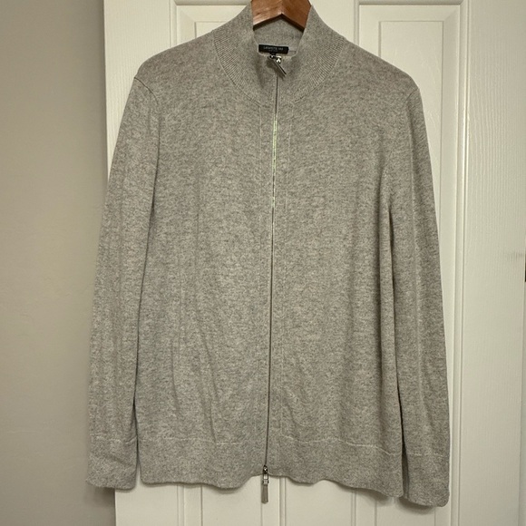 **Lafayette 148 New York 100% Cashmere Zip-Up Sweater – Women’s XL** - Picture 1 of 7